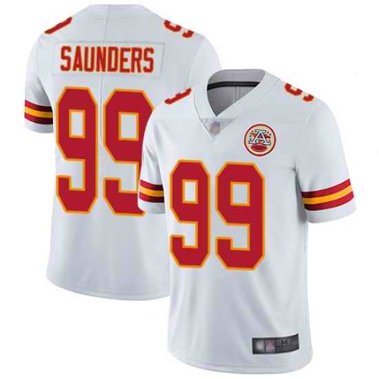Chiefs 99 Khalen Saunders White Men Stitched Football Vapor Untouchable Limited Jersey